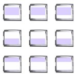 Horizontal Stripes - White and Pale Lavender Violet Mega Link Italian Charm (9 pack)