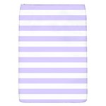 Horizontal Stripes - White and Pale Lavender Violet Removable Flap Cover (S)