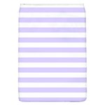 Horizontal Stripes - White and Pale Lavender Violet Removable Flap Cover (L)