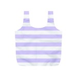 Horizontal Stripes - White and Pale Lavender Violet Full Print Recycle Bag (S)