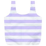 Horizontal Stripes - White and Pale Lavender Violet Full Print Recycle Bag (XL)
