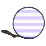 Horizontal Stripes - White and Pale Lavender Violet Classic 20-CD Wallet