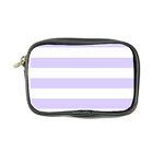 Horizontal Stripes - White and Pale Lavender Violet Coin Purse