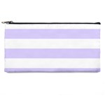 Horizontal Stripes - White and Pale Lavender Violet Pencil Case
