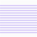 Horizontal Stripes - White and Pale Lavender Violet Collage 11  x 14 
