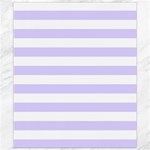 Horizontal Stripes - White and Pale Lavender Violet Canvas 8  x 10 