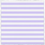 Horizontal Stripes - White and Pale Lavender Violet Canvas 12  x 12 
