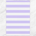 Horizontal Stripes - White and Pale Lavender Violet Canvas 20  x 30 