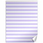 Horizontal Stripes - White and Pale Lavender Violet Canvas 36  x 48 