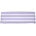 Horizontal Stripes - White and Pale Lavender Violet Body Pillow Case (Dakimakura) (One Side)