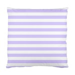 Horizontal Stripes - White and Pale Lavender Violet Standard Cushion Case (Two Sides)