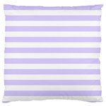 Horizontal Stripes - White and Pale Lavender Violet Large Cushion Case (Two Sides)