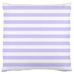 Horizontal Stripes - White and Pale Lavender Violet Standard Flano Cushion Case (Two Sides)