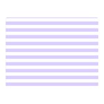 Horizontal Stripes - White and Pale Lavender Violet Double Sided Flano Blanket (Mini)