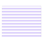 Horizontal Stripes - White and Pale Lavender Violet Double Sided Flano Blanket (Large)