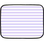 Horizontal Stripes - White and Pale Lavender Violet Double Sided Fleece Blanket (Mini)