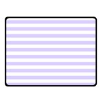 Horizontal Stripes - White and Pale Lavender Violet Fleece Blanket (Small) (One Side)