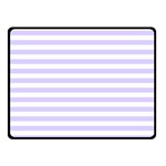 Horizontal Stripes - White and Pale Lavender Violet Double Sided Fleece Blanket (Small) (Two Sides)