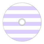 Horizontal Stripes - White and Pale Lavender Violet CD Wall Clock