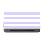 Horizontal Stripes - White and Pale Lavender Violet Memory Card Reader with CF