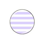 Horizontal Stripes - White and Pale Lavender Violet Hat Clip Ball Marker