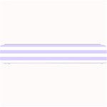 Horizontal Stripes - White and Pale Lavender Violet Small Bar Mat
