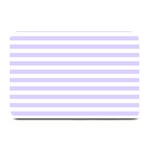 Horizontal Stripes - White and Pale Lavender Violet Plate Mat