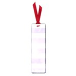 Horizontal Stripes - White and Pale Lavender Violet Small Book Mark