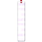 Horizontal Stripes - White and Pale Lavender Violet Large Book Mark
