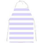 Horizontal Stripes - White and Pale Lavender Violet Full Print Apron