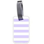 Horizontal Stripes - White and Pale Lavender Violet Luggage Tag (Two Sides)