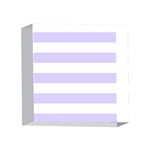 Horizontal Stripes - White and Pale Lavender Violet 4 x 4  Acrylic Photo Block