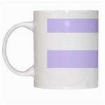 Horizontal Stripes - White and Pale Lavender Violet White Mug