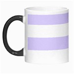 Horizontal Stripes - White and Pale Lavender Violet Morph Mug