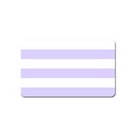 Horizontal Stripes - White and Pale Lavender Violet Magnet (Name Card)