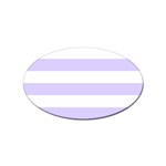 Horizontal Stripes - White and Pale Lavender Violet Sticker Oval (10 pack)