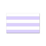 Horizontal Stripes - White and Pale Lavender Violet Sticker Rectangular (100 pack)