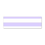 Horizontal Stripes - White and Pale Lavender Violet Sticker Bumper (10 pack)