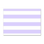 Horizontal Stripes - White and Pale Lavender Violet Sticker A4 (10 pack)