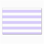 Horizontal Stripes - White and Pale Lavender Violet Postcard 4  x 6 