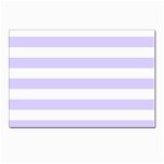 Horizontal Stripes - White and Pale Lavender Violet Postcard 5  x 7 