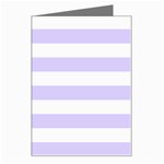 Horizontal Stripes - White and Pale Lavender Violet Greeting Card