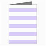 Horizontal Stripes - White and Pale Lavender Violet Greeting Cards (Pkg of 8)
