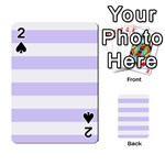 Horizontal Stripes - White and Pale Lavender Violet Playing Cards 54 Designs