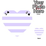 Horizontal Stripes - White and Pale Lavender Violet Playing Cards 54 (Heart)