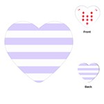 Horizontal Stripes - White and Pale Lavender Violet Playing Cards (Heart)
