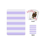 Horizontal Stripes - White and Pale Lavender Violet Playing Cards (Mini)