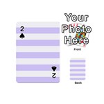 Horizontal Stripes - White and Pale Lavender Violet Playing Cards 54 (Mini)