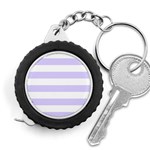 Horizontal Stripes - White and Pale Lavender Violet Measuring Tape