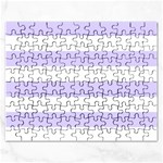 Horizontal Stripes - White and Pale Lavender Violet Jigsaw Puzzle (Rectangular)